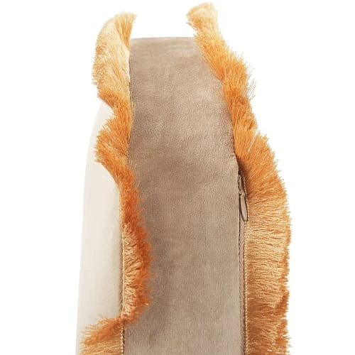 Beliani Coussin D'assise En Velours Beige ø 40 Cm 5 Beliani Coussin D'assise En Velours Beige ø 40 Cm – Image 3