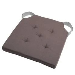 Stof Coussin De Chaise Attaches Scratchs Gris Et écru 38x38