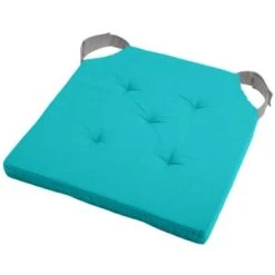Stof Coussin De Chaise Attaches Scratchs Gris Et écru 38x38 -Maisons Du Monde Boutique coussin de chaise attaches scratchs turquoise et gris 38x38 scratchs