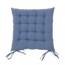 Wadiga Coussin De Chaise Carré Bleu - 40x40x7cm