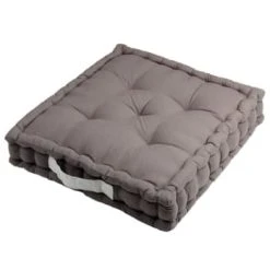 Stof Coussin De Sol Bicolore Coton Celadon/souris 45 X 45 -Maisons Du Monde Boutique coussin de sol bicolore coton gris 45 x 45 4