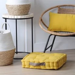 Stof Coussin De Sol Bicolore Coton Moutarde/taupe 45 X 45 9 Stof Coussin De Sol Bicolore Coton Moutarde/taupe 45 X 45 -Maisons Du Monde Boutique coussin de sol bicolore coton moutarde taupe 45 x 45 3