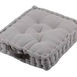 Stof Coussin De Sol Bicolore Coton Souris/gris 45 X 45