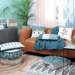 Lovely Casa Coussin De Sol Céladon Coton 45x45cm -Maisons Du Monde Boutique coussin de sol celadon coton 45x45cm 2