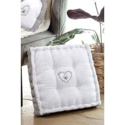 Lovely Casa Coussin De Sol Coton Gris 45x45cm -Maisons Du Monde Boutique coussin de sol coton gris 45x45cm 2