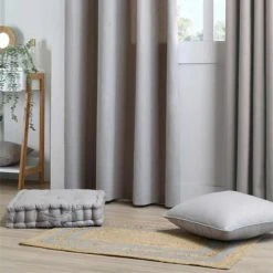 Stof Coussin De Sol En Satin De Coton Naturel 45x45cm -Maisons Du Monde Boutique coussin de sol en satin de coton naturel 45x45cm 1