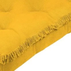 Stof Coussin De Sol Frangé Moutarde Coton Moutarde 45x45 -Maisons Du Monde Boutique coussin de sol frange moutarde coton moutarde 45x45 2