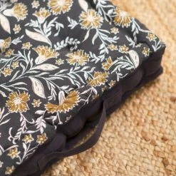 TODAY Coussin De Sol Imprimé En Coton Gris Anthracite 40x40 Cm -Maisons Du Monde Boutique coussin de sol imprime en coton gris anthracite 40x40 cm 2