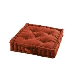 Douceur D'Intérieur Coussin De Sol Terracotta Coton 45x45cm