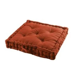 Douceur D'Intérieur Coussin De Sol Terracotta Coton 60x60x10cm -Maisons Du Monde Boutique coussin de sol terracotta coton 60x60x10cm panama