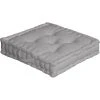 Home Maison Coussin De Sol Uni En Pur Coton Gris 50 X 50