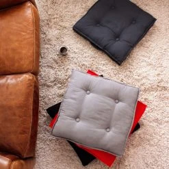 Home Maison Coussin De Sol Uni En Pur Coton Gris Foncé 50 X 50 X 6 Cm -Maisons Du Monde Boutique coussin de sol uni en pur coton gris fonce 50 x 50 x 6 cm 3