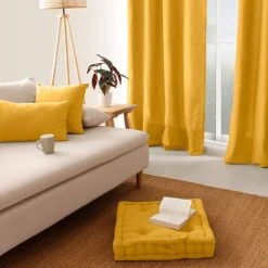 Home Maison Coussin De Sol Uni En Pur Coton Jaune 50 X 50 -Maisons Du Monde Boutique coussin de sol uni en pur coton jaune 50 x 50 3