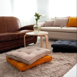 Home Maison Coussin De Sol Uni En Pur Coton Naturel 50 X 50 X 6 Cm -Maisons Du Monde Boutique coussin de sol uni en pur coton naturel 50 x 50 x 6 cm 3