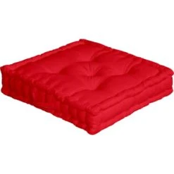 Home Maison Coussin De Sol Uni En Pur Coton Turquoise 50 X 50 -Maisons Du Monde Boutique coussin de sol uni en pur coton rouge 50 x 50 2