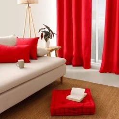 Home Maison Coussin De Sol Uni En Pur Coton Rouge 50 X 50 X 6 Cm -Maisons Du Monde Boutique coussin de sol uni en pur coton rouge 50 x 50 x 6 cm 6