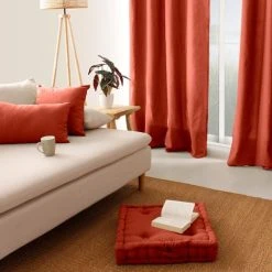 Home Maison Coussin De Sol Uni En Pur Coton Terre Cuite 50 X 50 -Maisons Du Monde Boutique coussin de sol uni en pur coton terre cuite 50 x 50 2