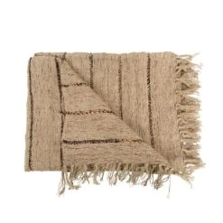 Bazar Bizar Couverture En Coton Beige Et Noir 170x130
