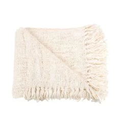 Bazar Bizar Couverture En Coton Crème 170x130