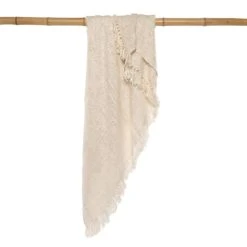 Bazar Bizar Couverture En Coton Crème 170x130 -Maisons Du Monde Boutique couverture en coton creme 170x130 5