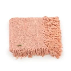 Bazar Bizar Couverture En Coton Rose 170x130