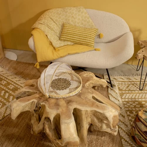 Now’s Home Couvre Canapé En Coton Camel L195cm 3 Now’s Home Couvre Canapé En Coton Camel L195cm