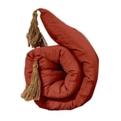 Enjoy Home Futon Repliable Avec Pompons En Jute Orange Terre Cuite 8 Enjoy Home Futon Repliable Avec Pompons En Jute Orange Terre Cuite -Maisons Du Monde Boutique futon repliable avec pompons en jute orange terre cuite 2