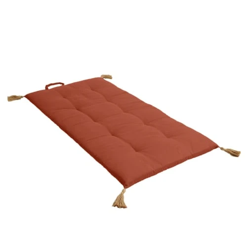 Enjoy Home Futon Repliable Avec Pompons En Jute Orange Terre Cuite 3 Enjoy Home Futon Repliable Avec Pompons En Jute Orange Terre Cuite