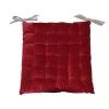 Home Maison Galette De Chaise à Effet Velours Coton Rouge 40 X 40