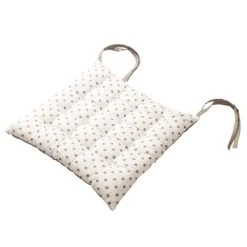 Decostars Galette De Chaise à Petits Pois Coton Naturel 38 X 38