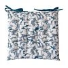 Decostars Galette De Chaise Ambiance Nature Coton Bleu Canard 38 X 38
