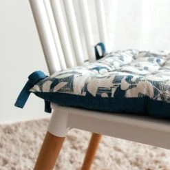 Decostars Galette De Chaise Ambiance Nature Coton Bleu Canard 38 X 38 -Maisons Du Monde Boutique galette de chaise ambiance nature coton bleu canard 38 x 38 2