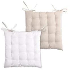 Lovely Casa Galette De Chaise Bicolore Coton Ecru/lin 40x40 -Maisons Du Monde Boutique galette de chaise bicolore coton ecru lin 40x40 4