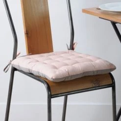 Lovely Casa Galette De Chaise Bicolore Coton Poudre/souris 40x40 -Maisons Du Monde Boutique galette de chaise bicolore coton poudre souris 40x40 3