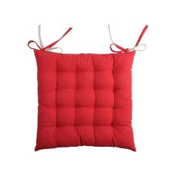 Lovely Casa Galette De Chaise Bicolore Coton Rouge/lin 40x40 -Maisons Du Monde Boutique galette de chaise bicolore coton rouge lin 40x40 3