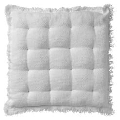 Dutch Decor Galette De Chaise Blanc En Coton 40x40 Cm Uni