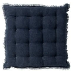 Dutch Decor Galette De Chaise Bleu En Coton 40x40 Cm Uni