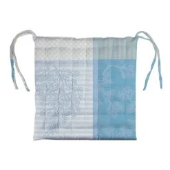 Garnier-Thiebaut Galette De Chaise Enduit Imperméable Bleu 38X38