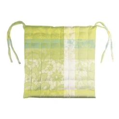 Garnier-Thiebaut Galette De Chaise Enduit Imperméable Vert 38X38