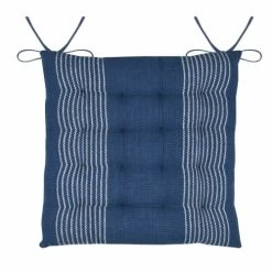 Home Maison Galette De Chaise Esprit Bord De Mer Coton Marine 40 X 40
