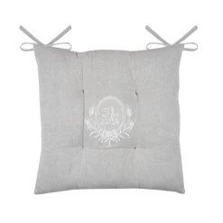 Home Maison Galette De Chaise Esprit Campagne Chic Coton Naturel 38 X 38