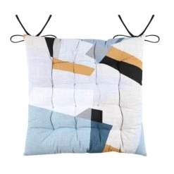 Lovely Casa Galette De Chaise Esprit Graphique Coton Multicolore 40 X 40