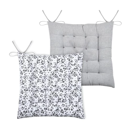 Home Maison Galette De Chaise Fleurie En Coton Recyclé Blanc Noir 38 X 38 5 Home Maison Galette De Chaise Fleurie En Coton Recyclé Blanc Noir 38 X 38 – Image 3