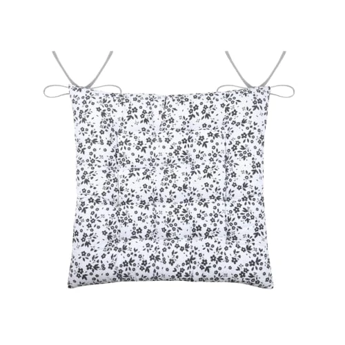 Home Maison Galette De Chaise Fleurie En Coton Recyclé Blanc Noir 38 X 38 3 Home Maison Galette De Chaise Fleurie En Coton Recyclé Blanc Noir 38 X 38