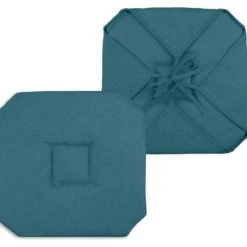 Home Maison Galette De Chaise Italienne Et Unie Polyester Turquoise 40 X 40