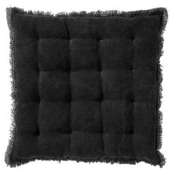 Dutch Decor Galette De Chaise Noir En Coton 40x40 Cm Uni