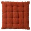 Dutch Decor Galette De Chaise Orange En Coton 40x40 Cm Uni -Maisons Du Monde Boutique galette de chaise orange en coton 40x40 cm uni