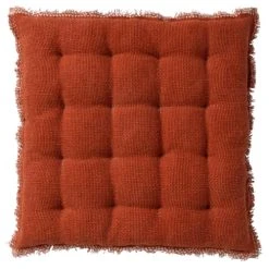 Dutch Decor Galette De Chaise Orange En Coton 40x40 Cm Uni