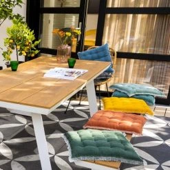 Dutch Decor Galette De Chaise Orange En Coton 40x40 Cm Uni -Maisons Du Monde Boutique galette de chaise orange en coton 40x40 cm uni 4