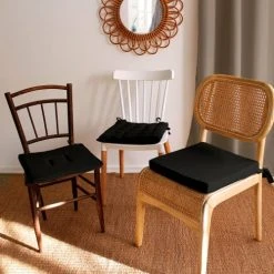 Home Maison Galette De Chaise Piquée 16 Points En Coton Et Nouettes Noir 38 X 38 -Maisons Du Monde Boutique galette de chaise piquee 16 points en coton et nouettes noir 38 x 38 2